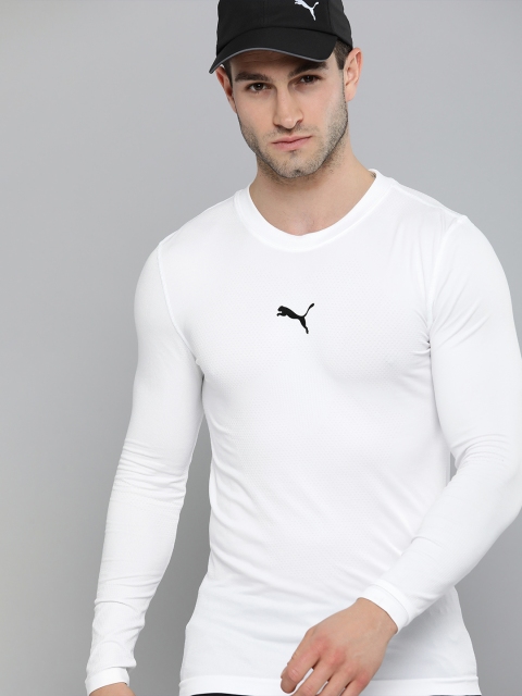 

Puma Men White Solid Tight Fit dryCELL Seamless Bodywear T-shirt