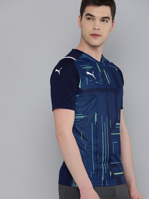 

Puma Men Navy Blue Printed V-Neck Team ULTIMATE Jersey T-shirt
