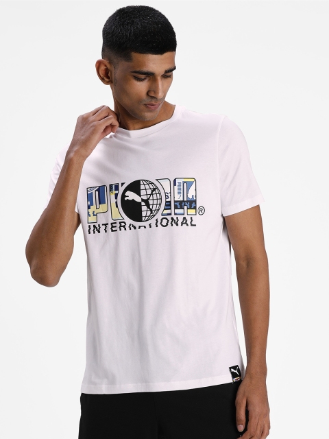 

Puma Men White INTL Tee Printed Pure Cotton T-shirt