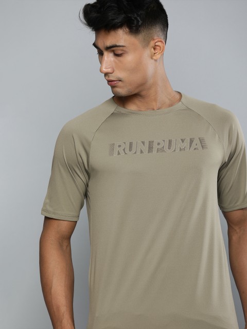 

Puma Men Olive Green Printed LIGHTWEIGHT COOLadapt dryCELL Running T-shirt