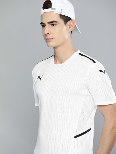 

Puma Men White Self Design Round Neck T-shirt