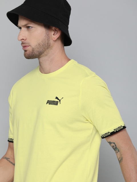 

Puma Men Yellow Printed Detail Amplified Pure Cotton T-shirt
