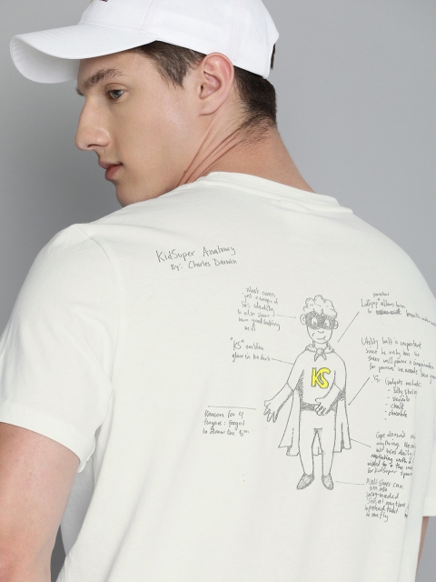 

Puma Men Off-White Self Design Round Neck T-shirt