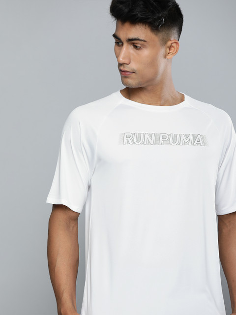 

Puma Men White Printed LIGHTWEIGHT COOLadapt dryCELL Running T-shirt