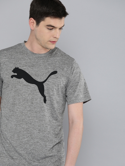 

Puma Men Grey Melange Printed Round Neck T-shirt