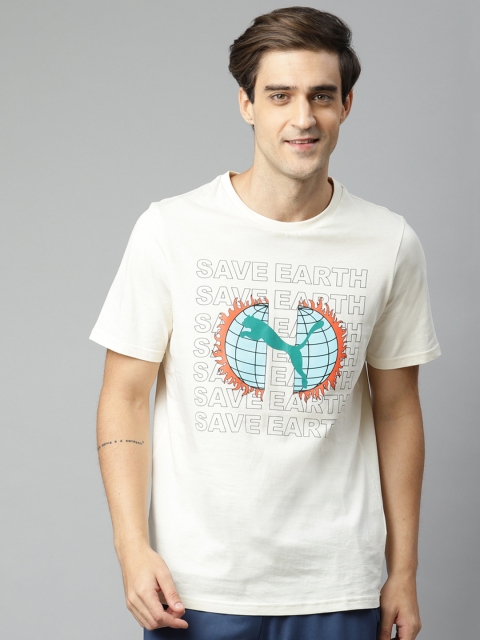 

Puma Men White & Green Printed Key Moments Graphic T-Shirt