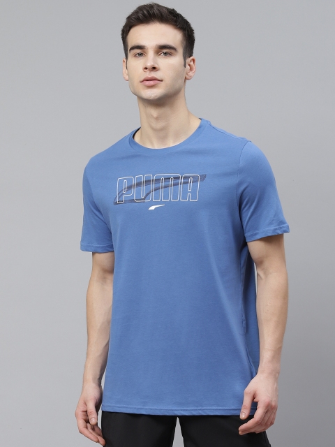 

Puma Men Blue Rebel Brand Logo Printed Cotton Round Neck Pure Cotton T-shirt