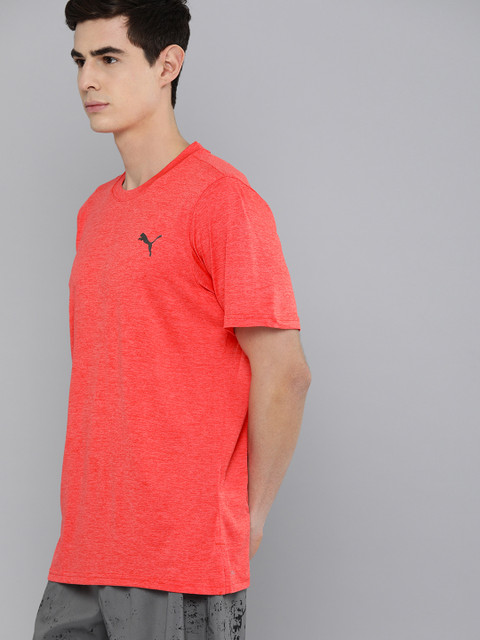 

Puma Men Red Solid Round Neck TRAIN FAV HEATHER SS T-shirt