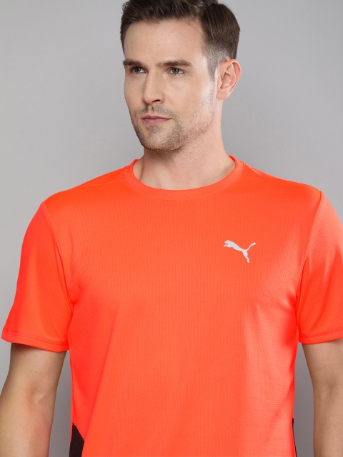 

Puma Men Orange Solid RUN FAVORITE SS TEE DryCell Round Neck Running T-shirt