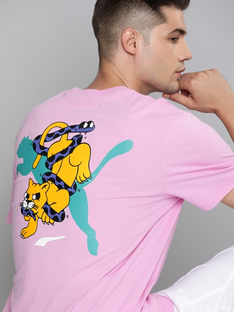 

Puma Men Lavender Printed Pure Cotton T-shirt
