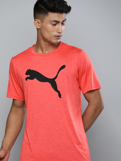 

Puma Men Coral Red Printed Favourite Heather Cat dryCELL Training T-shirt