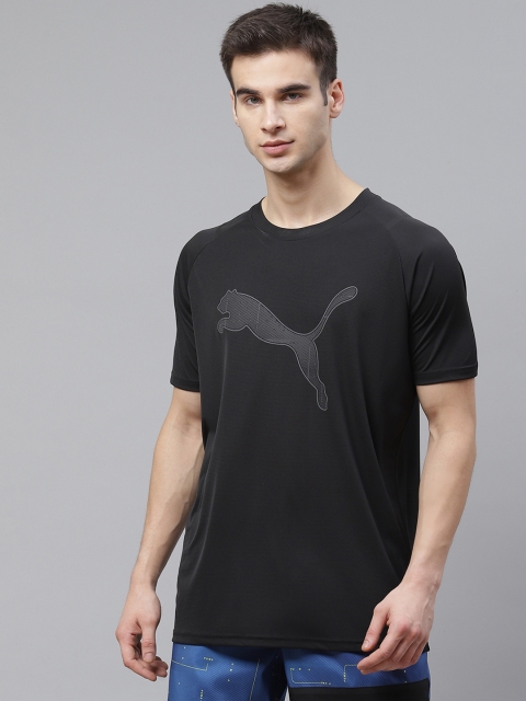 

Puma Men Black Graphic Raglan Printed Training T-Shirt