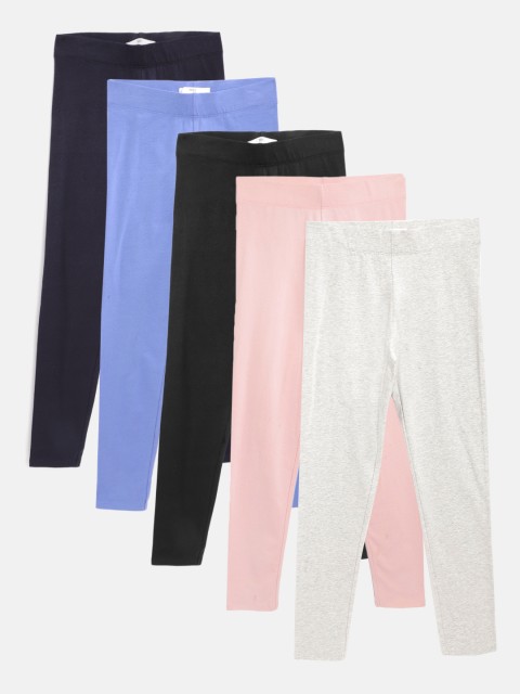 

Marks & Spencer Girls Pack of 5 Sustainable Ankle-Length Leggings, Multi