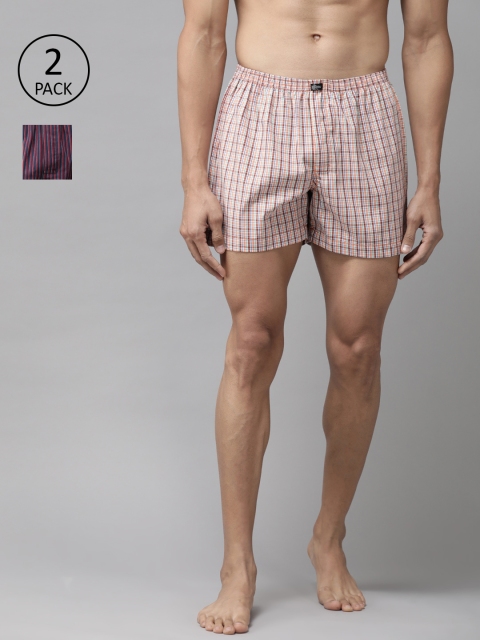 

Roadster Men Pack Of 2 Pure Cotton Boxers, Navy blue