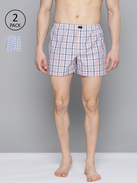 

Mast & Harbour Men Pack of 2 Pure Cotton Checked Boxers MNH-BOX-PRE-2PP-004, White