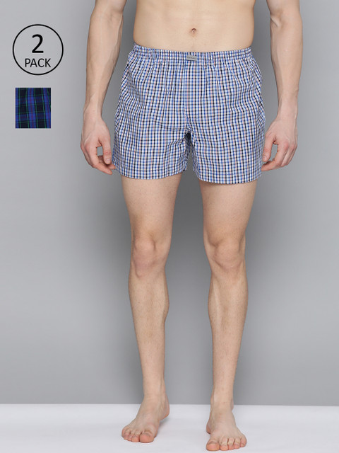 

Mast & Harbour Men Pack of 2 Pure Cotton Checked Boxers MNH-BOX-PRE-2PP-003, White