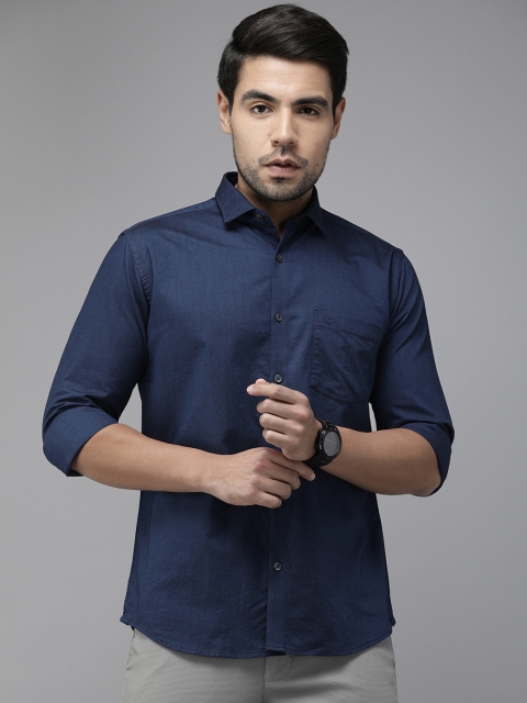 

Park Avenue Men Navy Blue Slim Fit Solid Casual Shirt