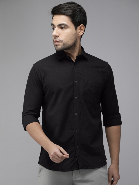 

Park Avenue Men Black Slim Fit Solid Casual Shirt