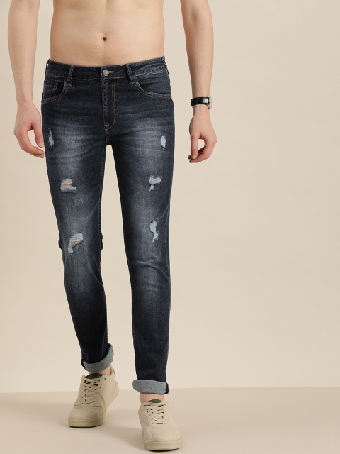 

Moda Rapido Men Navy Blue Slim Fit Mid-Rise Mildly Distressed Stretchable Jeans