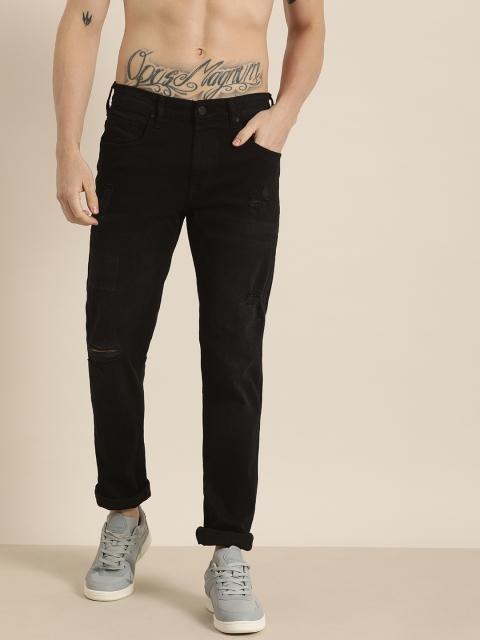 

Moda Rapido Men Black Slim Fit Mid-Rise Mildly Distressed Stretchable Jeans