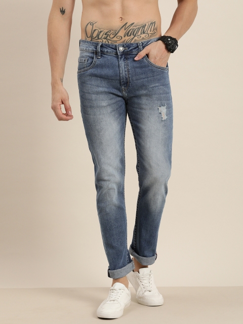 

Moda Rapido Men Blue Regular Fit Mid-Rise Low Distress Stretchable Jeans