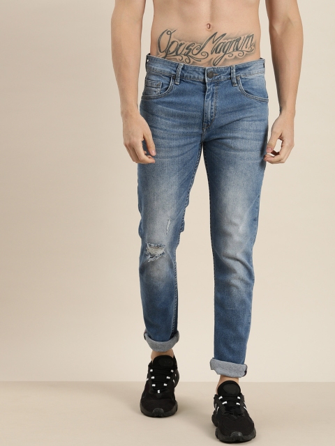 

Moda Rapido Men Blue Regular Fit Mid-Rise Low Distress Stretchable Jeans