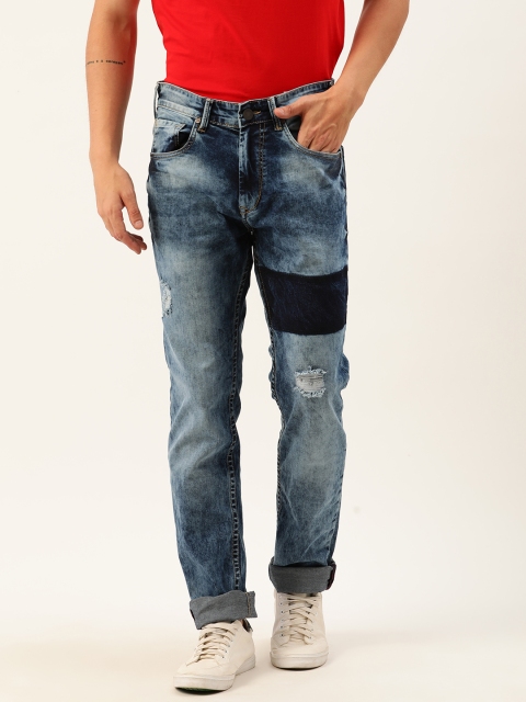 

Moda Rapido Men Navy Blue Slim Fit Mid-Rise Mildly Distressed Stretchable Jeans