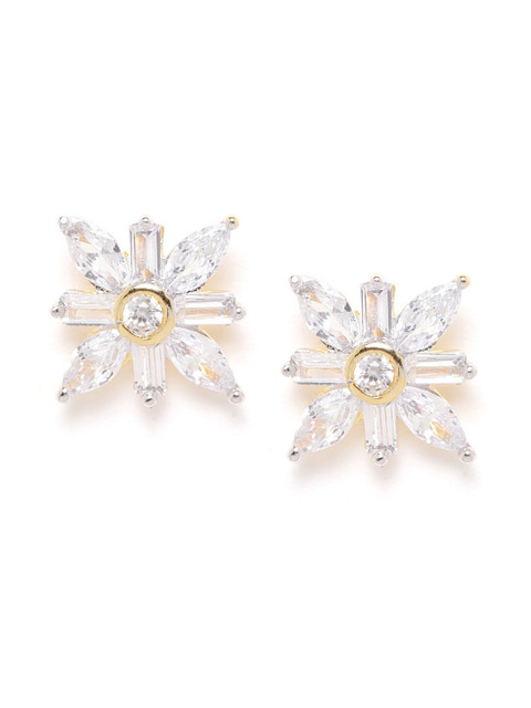 

ANESH Gold-Plated Handcrafted Cubic Zirconia Floral Studs