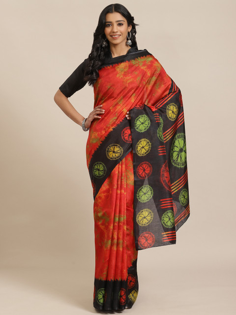 

Saree mall Red & Yellow Printed Saree