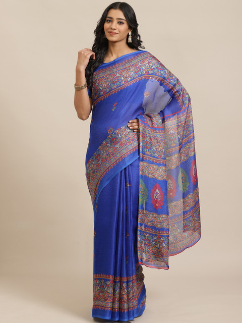 

Saree mall Blue Printed Saree