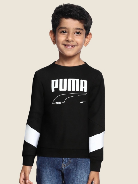 

Puma Boys Black Printed Rebel Crew TR B Sweatshirt