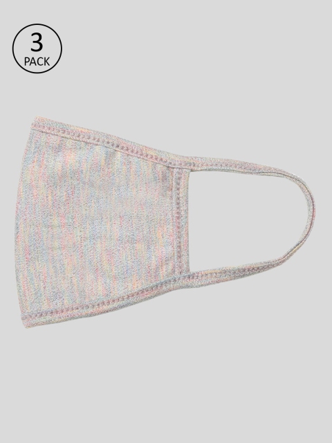

Skidlers Unisex 3-Pcs Grey Self Design 1-Ply Organic Cotton Reusable Cloth Mask