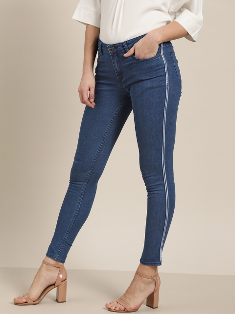 

all about you Women Navy Blue Skinny Fit Mid-Rise Clean Look Stretchable Cropped Jeans