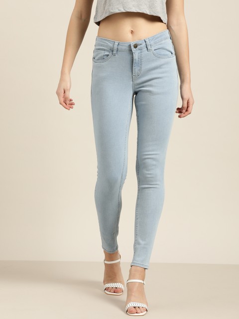

all about you Women Blue Skinny Fit Mid-Rise Clean Look Stretchable Cropped Jeans