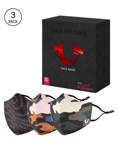 

True Religion Unisex Pack of 3 6-Ply Outdoor Face Masks, Pink