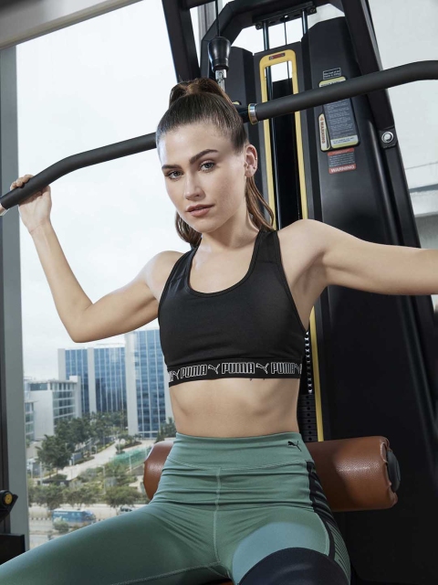 

Puma Women Black Solid Mid Impact Elastic Training Bra 52030201