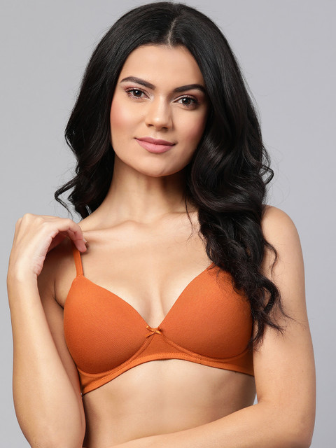

Marks & Spencer Rust Orange Solid Underwired Lightly Padded T-shirt Bra T333201X