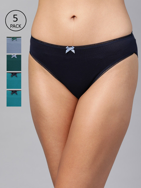 

Marks & Spencer Women Pack of 5 Solid Bikini Briefs T614015XBLUE MIX, Blue