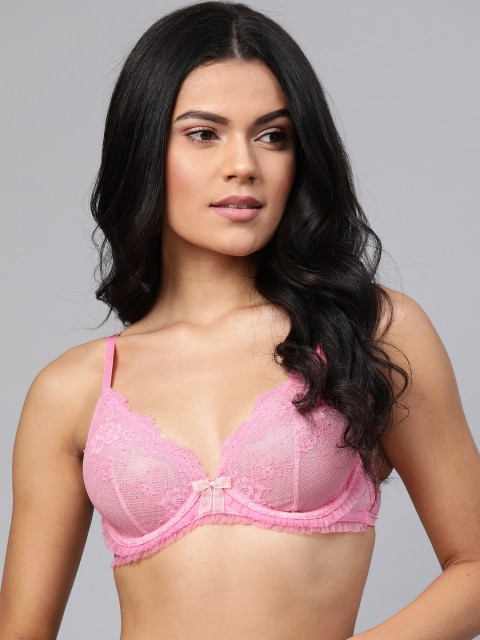 

Marks & Spencer Pink Floral Lace Underwired Non-Padded Everyday Bra T817728N
