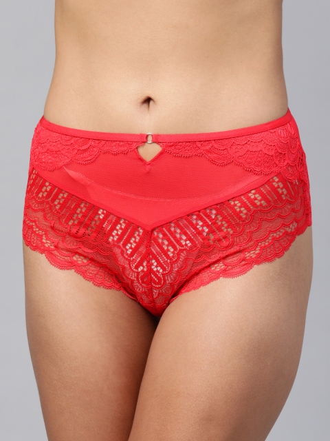 

Marks & Spencer Women Red Semi-Sheer Lacy Hipster Briefs T817736A