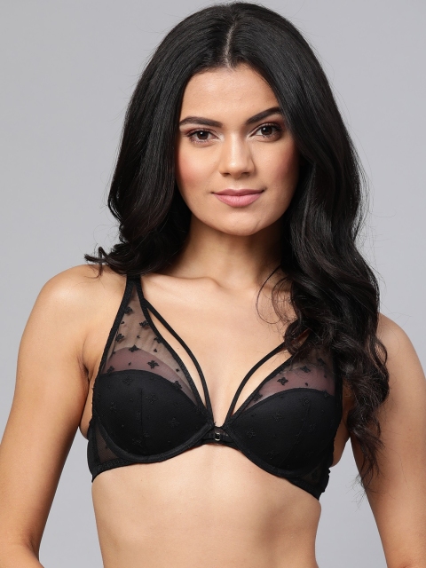 

Marks & Spencer Black Underwired Non Padded Lace Plunge Bra T817727