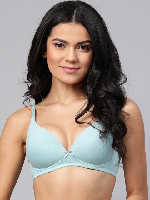 

Marks & Spencer Blue Solid Underwired Non Padded Plunge Bra T333293X