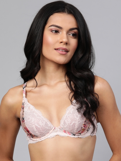 

Marks & Spencer Pink Lace Underwired Non Padded Plunge Bra T816402X