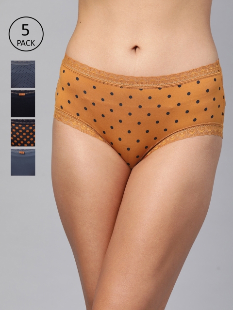 

Marks & Spencer Women Pack of 5 Hipster Briefs T614071XNAVY MIX, Mustard