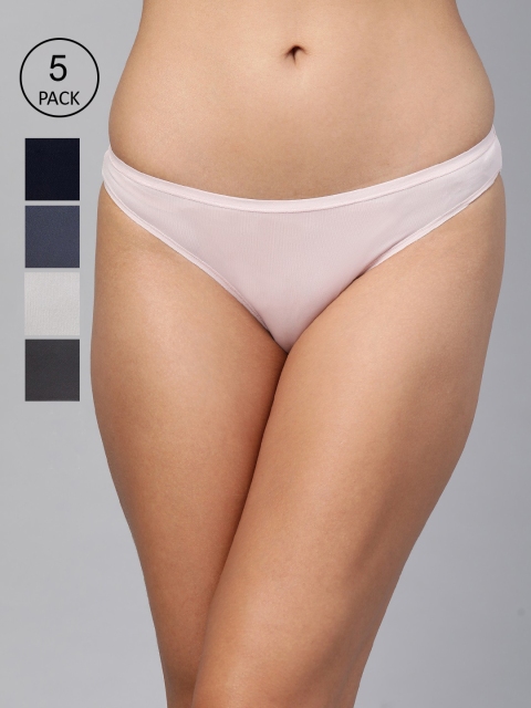 

Marks & Spencer Women Pack of 5 Solid Bikini Briefs T614027XBLUE MIX, Blue