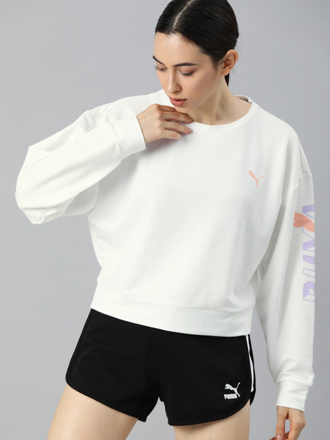 

Puma Women White Modern Sports DryCELL Sweatshirt