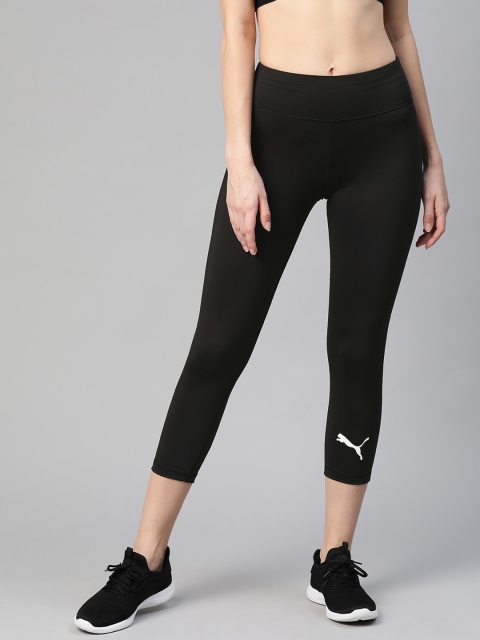

Puma Women Black Solid Cross The Line 3/4th Tights