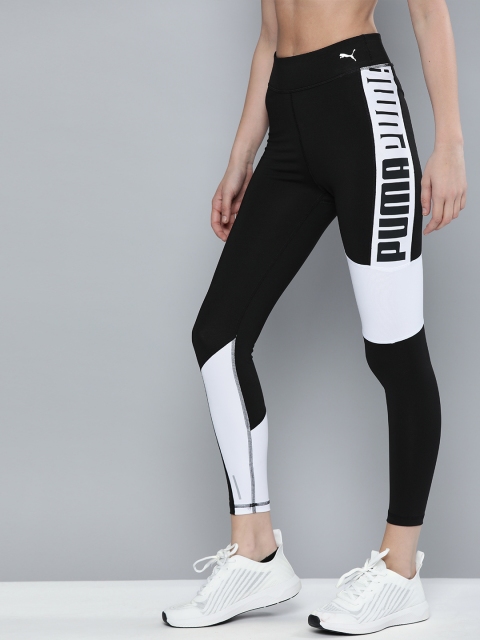 

Puma Woman's Black and White Colourblocked High Waist 7/8 Tight