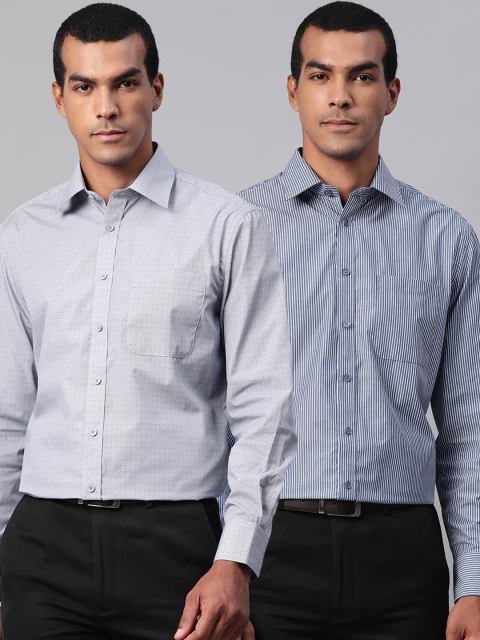 

Marks & Spencer Men Pack of 2 Regular Fit Formal Shirts, Blue