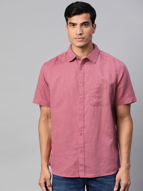 

Marks & Spencer Men Pink Relaxed Fit Solid Casual Shirt